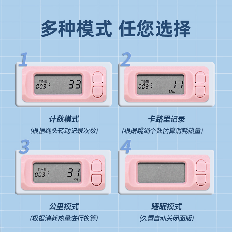 安格耐特FT127-2轴承电子计数钢丝跳绳(粉)(根)