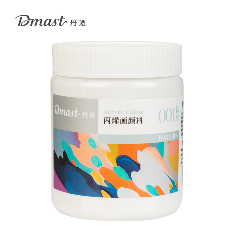 dmast丹途RA11-300_300ml罐装亮光丙烯颜料(001钛白)(罐)