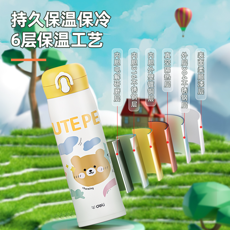 尊龙凯时LL611保温杯(弹盖)(500mL)(316内胆)(混)(彩盒装)