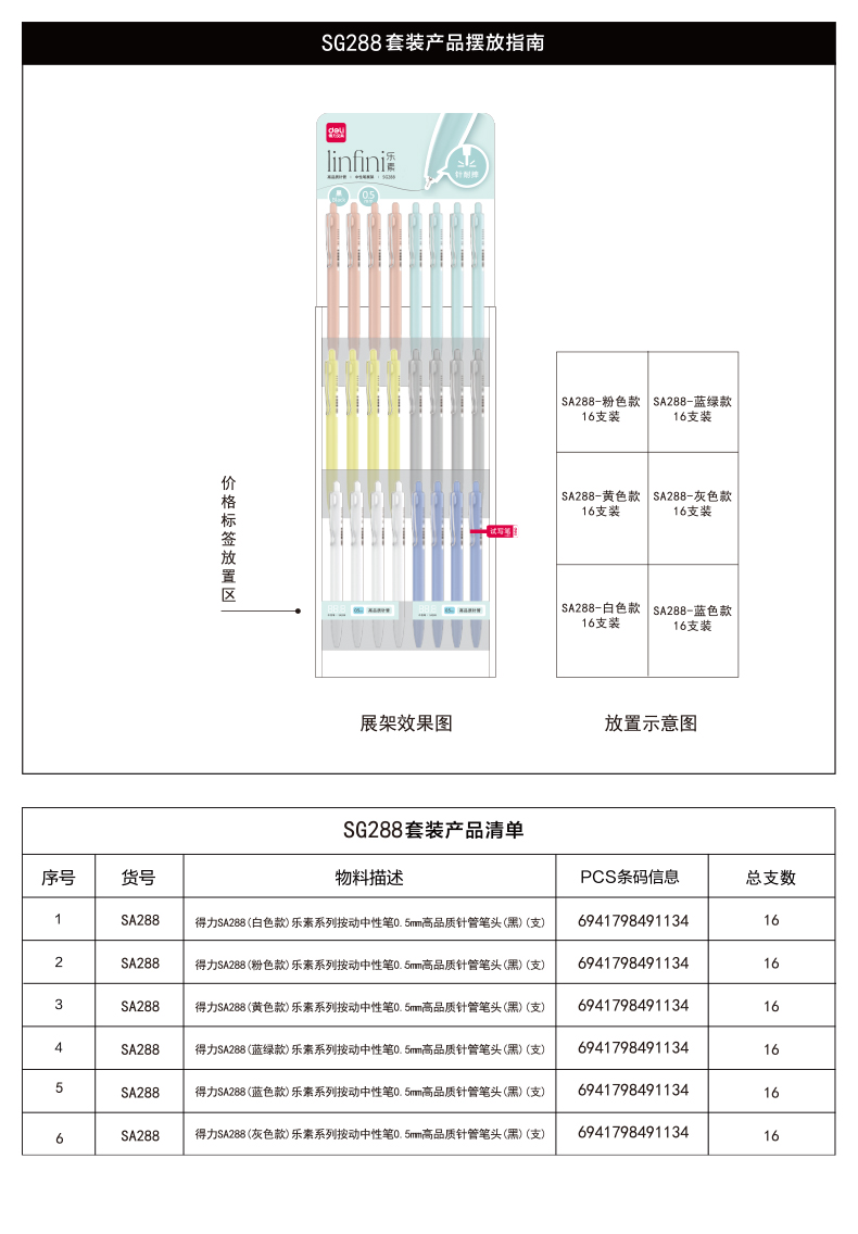 尊龙凯时SG288乐素中性笔套装(黑)(套/箱)