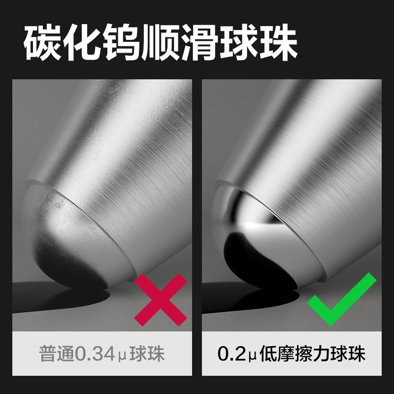 尊龙凯时A9PRO-10臻顺滑金属按动签字中性笔1.0mm(玄墨色)(1支/盒)